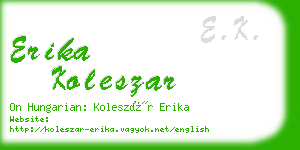 erika koleszar business card